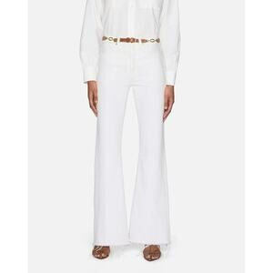 Frame Denim The Lax	Wide Leg Jeans White Raw Fray Hem 29 US 8 Quiet Luxury NEW